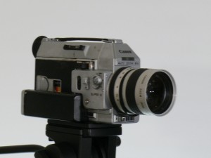 Canon Auto Film 814 Super 8 camera with 7.5 to 60mm lens side view