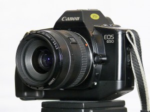 Canon EOS 650 35mm stills camera with 35 to 70mm lens
