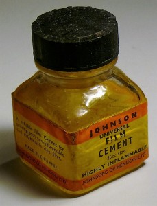 Johnson Universal Film Cement 25cc very aged