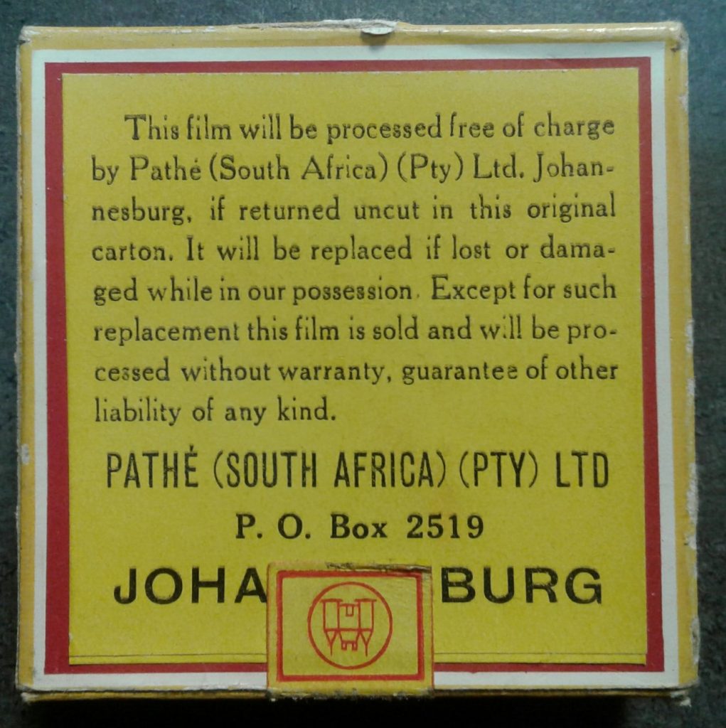 Pathe 8mm film in original South African packaging