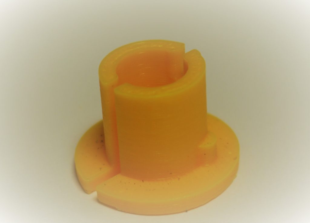 Spindle adapter for Super 8 reels on Regular machines printed in 3d with yellow ABS plastic