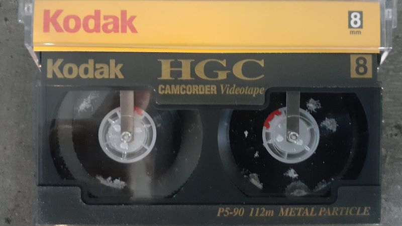 Mould damaged video 8 tape